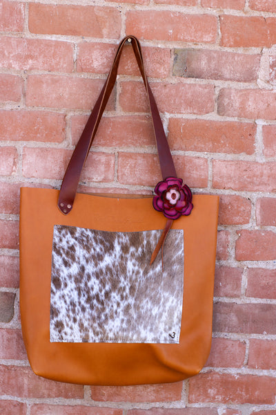 Cowhide & Leather Tote Bag