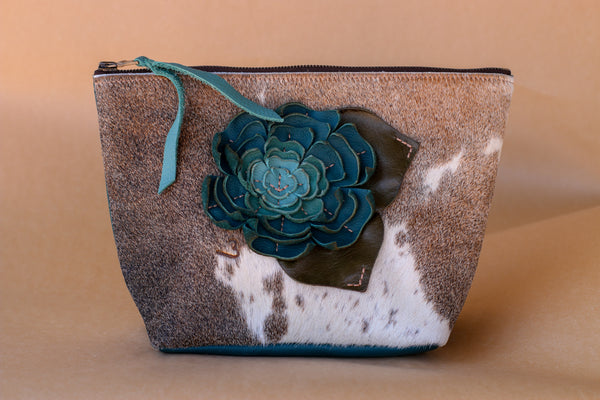 Cowhide Makeup Bag