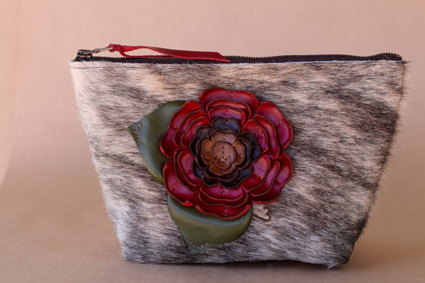 Cowhide Makeup Bag