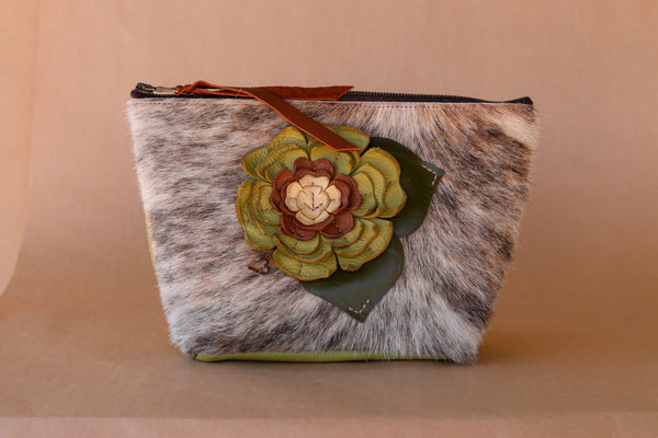 Cowhide Makeup Bag