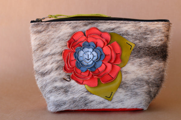 Cowhide Makeup Bag