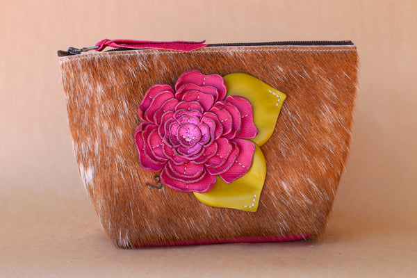 Cowhide Makeup Bag