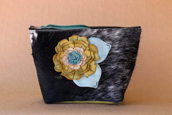 Cowhide Makeup Bag