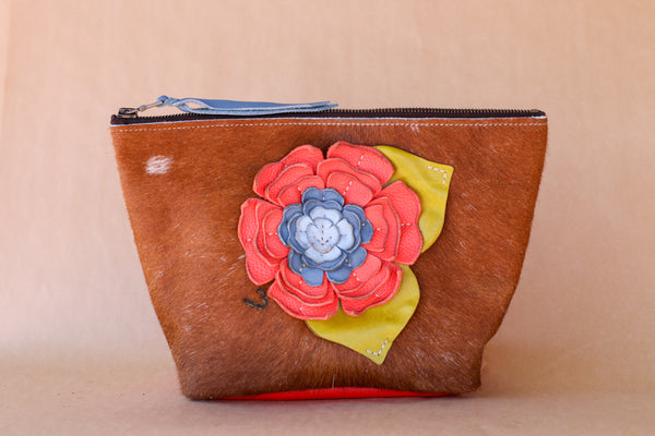Cowhide Makeup Bag