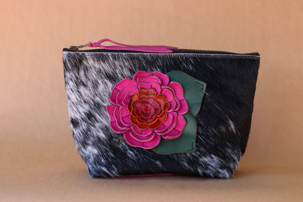 Cowhide Makeup Bag