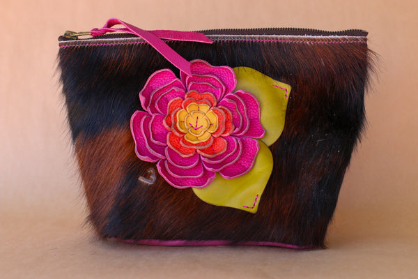 Cowhide Makeup Bag