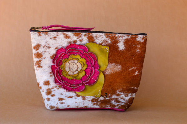 Cowhide Makeup Bag