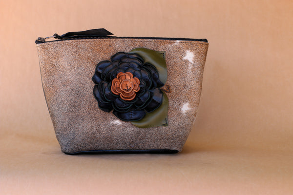 Cowhide Makeup Bag