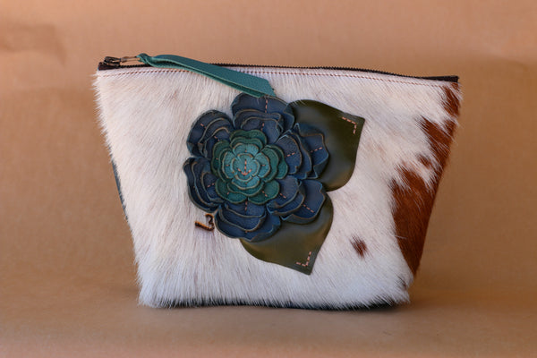 Cowhide Makeup Bag