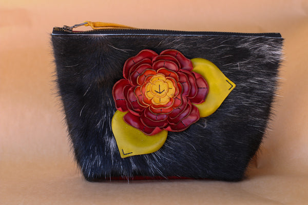 Cowhide Makeup Bag