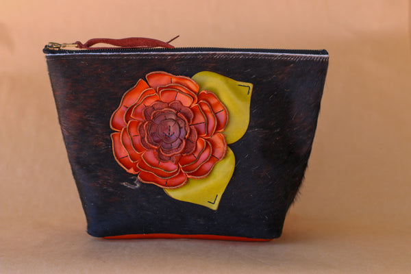 Cowhide Makeup Bag