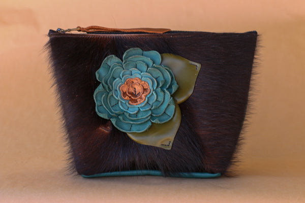 Cowhide Makeup Bag