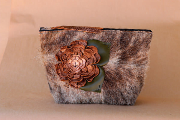 Cowhide Makeup Bag
