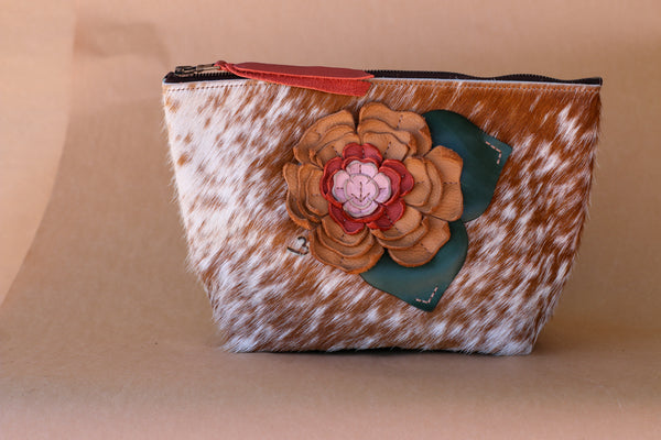 Cowhide Makeup Bag