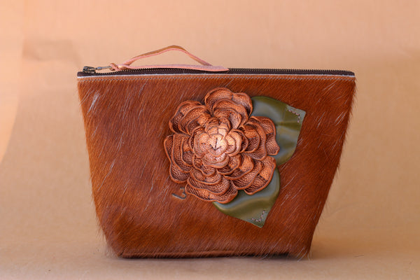 Cowhide Makeup Bag