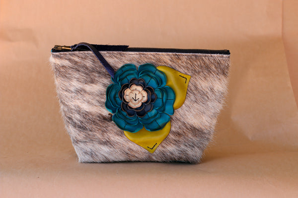 Cowhide Makeup Bag