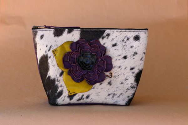 Cowhide Makeup Bag