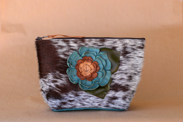 Cowhide Makeup Bag