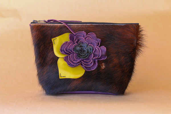 Cowhide Makeup Bag