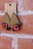 Leather Rain Drop Earrings