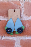 Leather Rain Drop Earrings