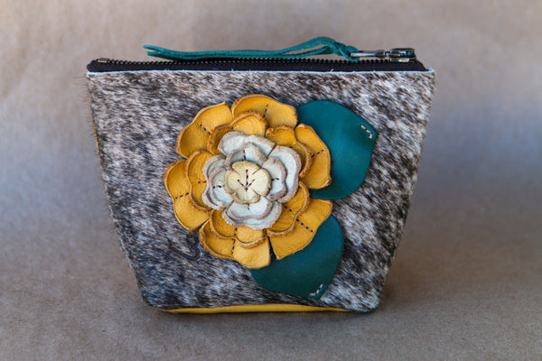 Mini Cowhide Makeup Bag