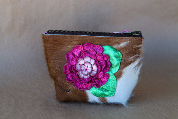 Mini Cowhide Makeup Bag