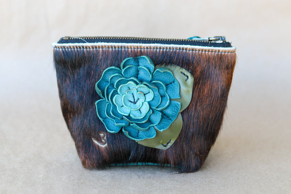 Mini Cowhide Makeup Bag