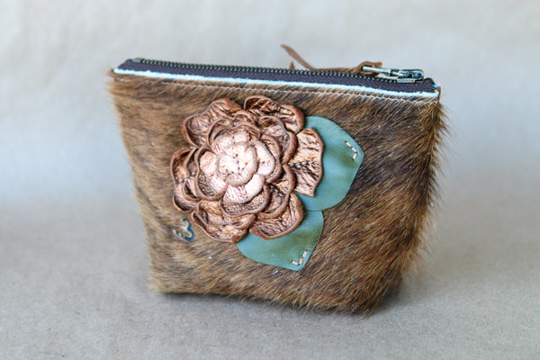 Mini Cowhide Makeup Bag