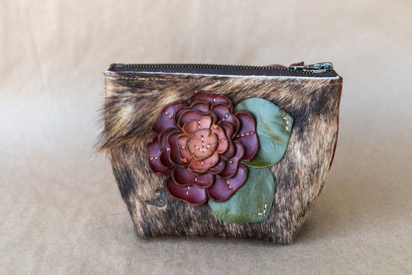 Mini Cowhide Makeup Bag