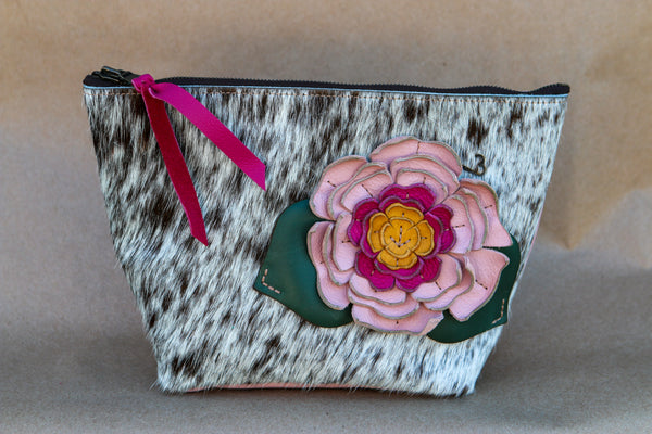 Cowhide Makeup Bag
