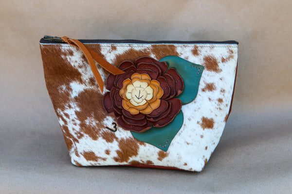Cowhide Makeup Bag