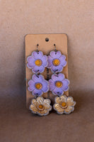 Leather Flower Earrings