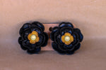 Leather Flower Earrings