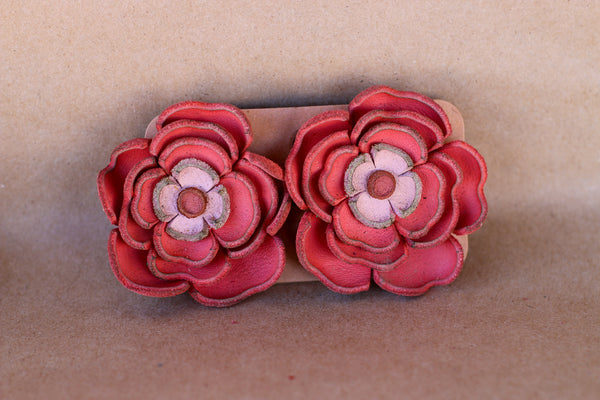 Leather Flower Earrings